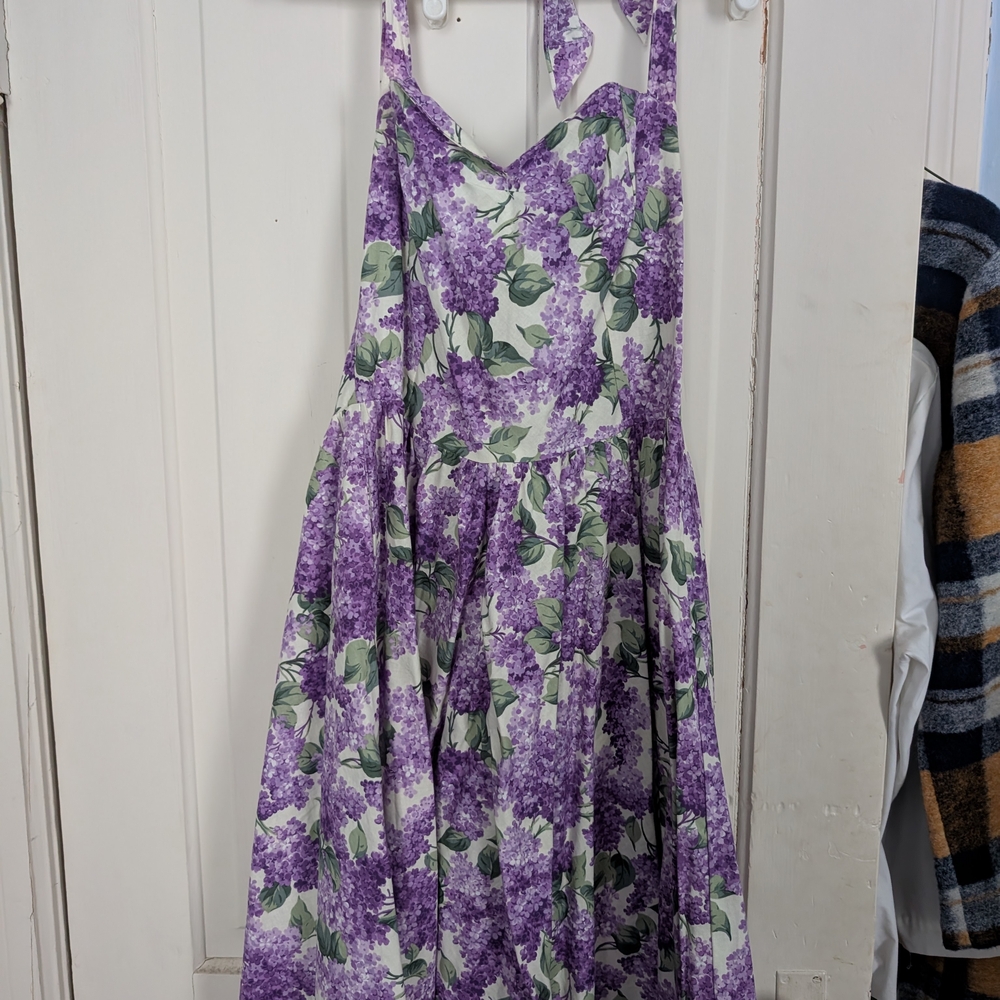 Bernie Dexter Purple and Green Floral Dress